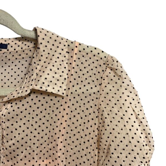 Forever 21 Womens Sz M Blush Shirt Dress Pin Up Retro Button Up Lined Polka Dot - Picture 4 of 9
